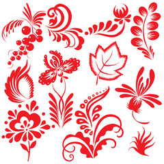 Floral collection. Vector art-illustration.