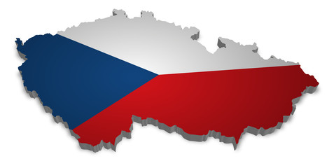 Czech Republic 3D with flag