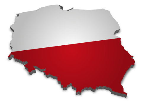 Poland 3D with flag