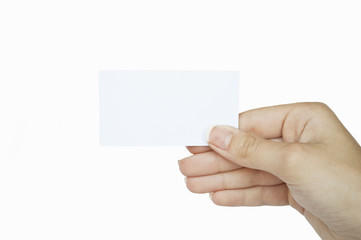 Fototapeta premium Hand holding blank business card