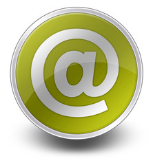 Yellow Glossy Icon "At-Symbol / E-Mail"