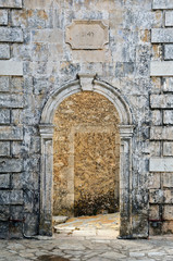 Arched gate venetian belfry detail at Zakynthos, Greece.