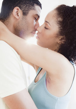 Couple kissing passionately