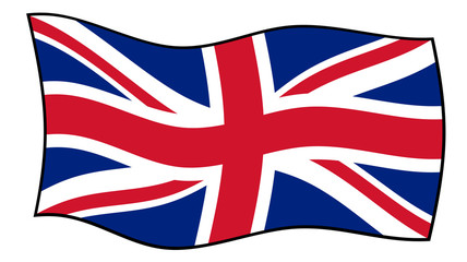 Union Jack flag in wind