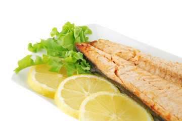 salmon steak and butter