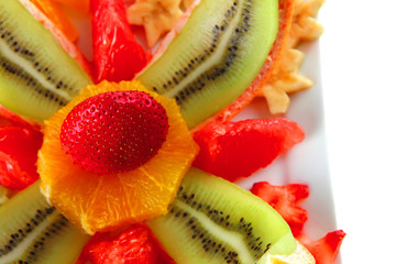 Fototapeta na wymiar raw fruits on plate