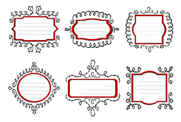Vector illustration of six frames with spines
