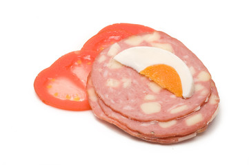 Schinkenwurst mit Käse