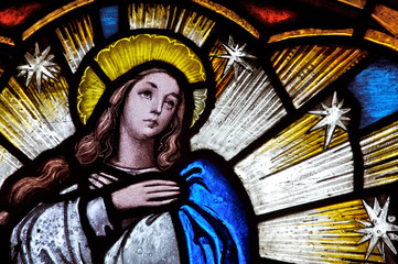 Stained glass Saint Mary