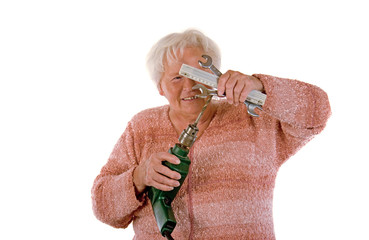 Frau mit ihrem Werkzeug