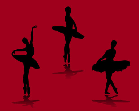 ballerinas with background vector