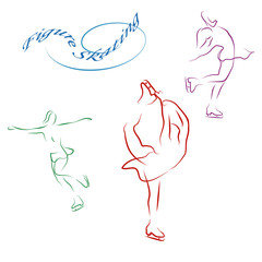 vector illustration with figure skating