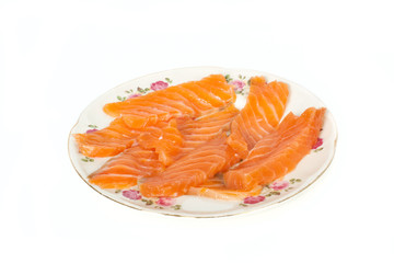 Sliced salmon