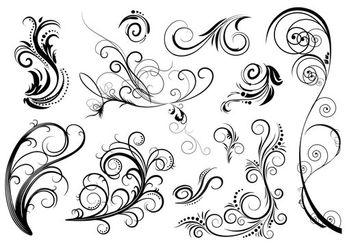 set di decorazioni floreali