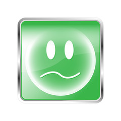 Smiley Button unzufrieden grün