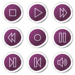 Walkman web icons, purple stickers series