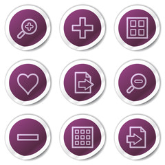 Image viewer web icons set 1, purple stickers series