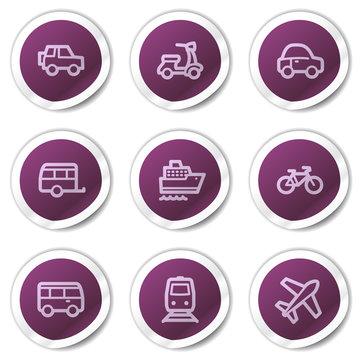 Transport Web Icons, Purple Stickers Series