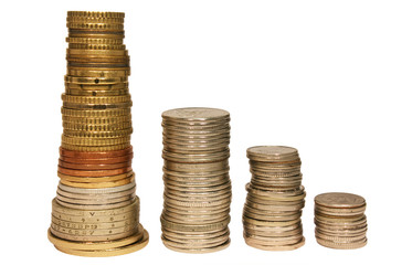 four stacks coins