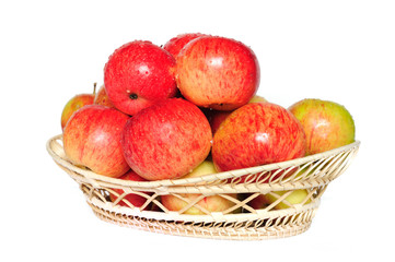 Fototapeta na wymiar Ripe red-yellow apples