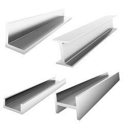 four stainless steel construction bricks on the white