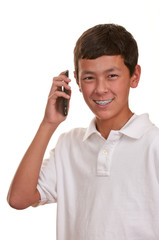 Teen on cellular telephone (cellphone)
