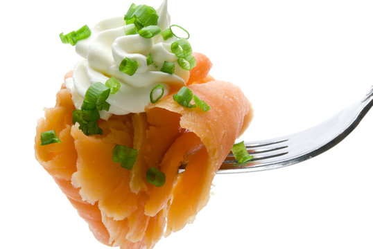 salmon ahumado y queso crema