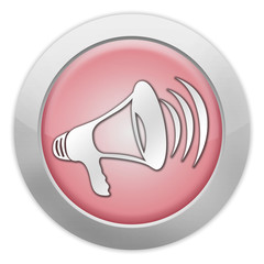 Light Colored Icon (Red) "Megaphone / Announcement Symbol"