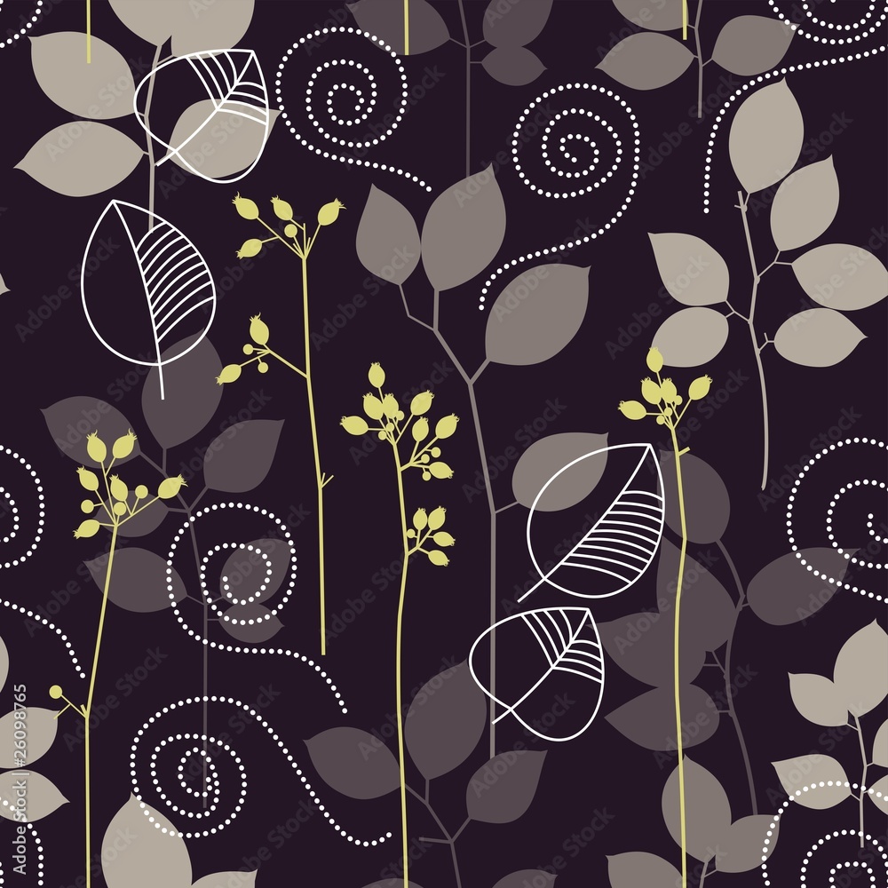 Poster seamless pattern with leaves