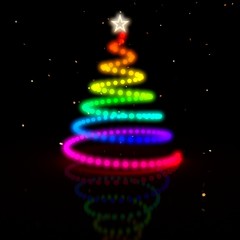 Christmas Tree. Black background, 3d render