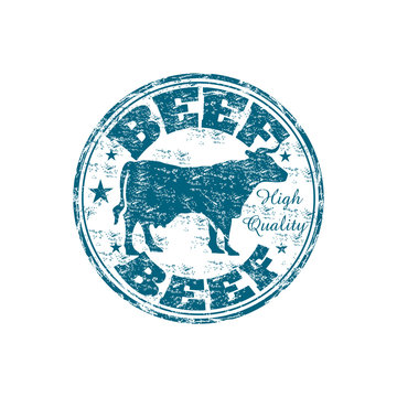Beef grunge rubber stamp