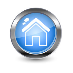 blue home glossy icon