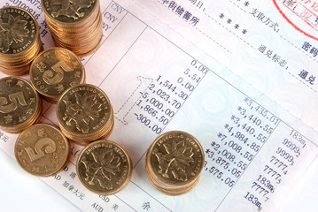 coins with bankbook