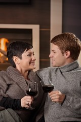 Romantic couple at home