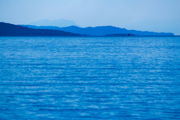 Blue mountains and bad weather in a Gokova Gulf. Turkey