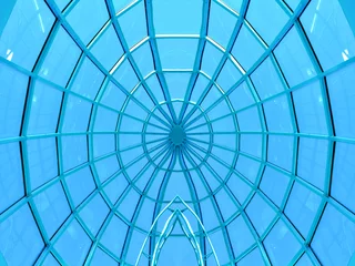 Schilderijen op glas symmetric circular ceiling in office center © Vladitto