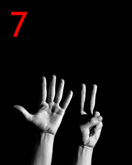 Fototapeta premium Finger Spelling the Number 