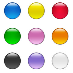 Set botones brillantes redondos