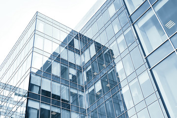 Fototapeta na wymiar blue modern business buildings