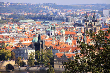 Fototapeta na wymiar The View on autumn Prague