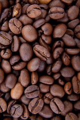 Brown roasted coffee beans