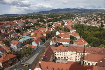 Fototapeta na wymiar Widok z lotu ptaka Zagrzebiu, stolicy Chorwacji