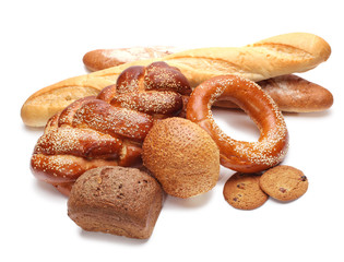 baked bread isolated on white