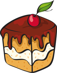 small cake with cherry