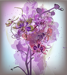 delicate lilac bouquet of orchids - 26129377