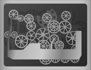 Vector background with abstract mechanism elements.