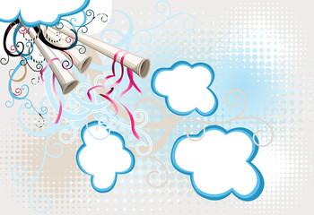 decorated pipes that trumpet  out of the clouds © anna_paff