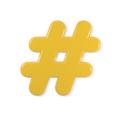 yellow font - hash sign