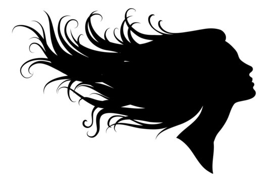 silhouette of a girl in profile