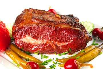 beef meat and red peppers